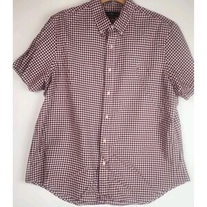 Ralph Lauren Buttondown Shirt Men's‎ 2XL Red Gingham Checkered Short Sleeve